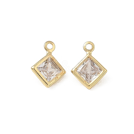 Brass Pave Clear Cubic Zirconia Charms CU-CBAD360-04G-02-1