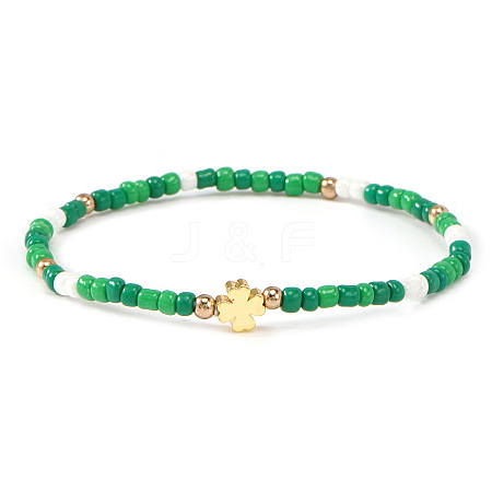 Resin & Brass Beads Stretch Bracelets for Women BK9964-3-1