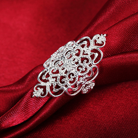 Hollow Out Flower Brass Finger Rings for Women FS-WG816AE-02-1