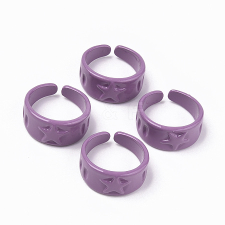 Spray Painted Alloy Cuff Rings X-RJEW-T011-30B-RS-1