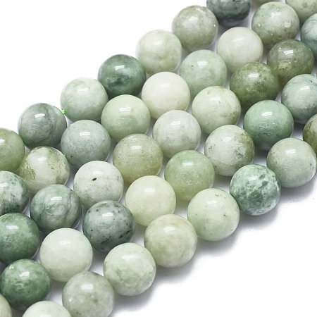  Jewelry Beads Findings Natura Myanmar Jade Beads Strands, Round, 10mm, Hole: 1mm; about 40pcs/Strand, 15.75