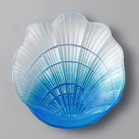 Shell Shape Glass Jewelry Plate AJEW-WH0513-01B-1