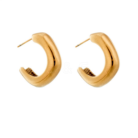 Minimalist Geometric Titanium Steel Stud Earrings for Men and Women ST1342501-1
