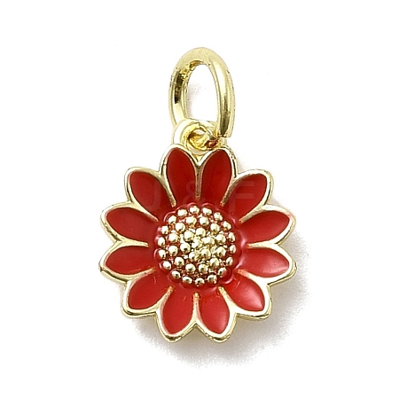 Brass Enamel Pendants KK-P338-19G-01-1
