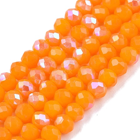 Electroplate Opaque Solid Color Glass Beads Strands EGLA-A044-P3mm-L29-1