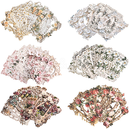 6 Sets 6 Colors Paper Self-Adhesive Lace Stickers DIY-SP0004-94-1