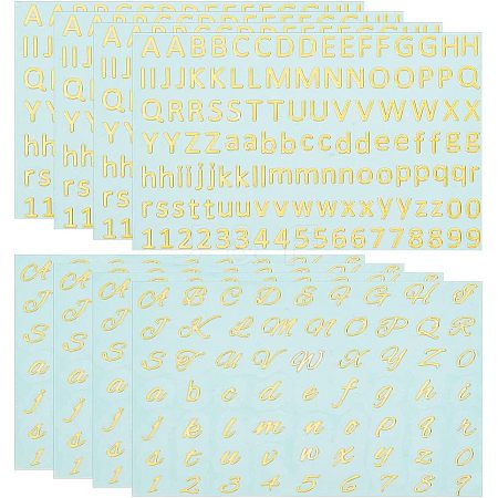 Olycraft 8Pcs 2 Styles Brass Self-Adhesive Picture Stickers STIC-OC0001-02-1