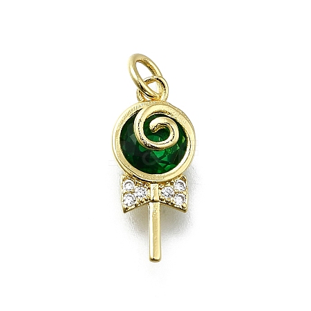 Brass Micro Pave Cubic Zirconia Pendants KK-K400-42G-04-1