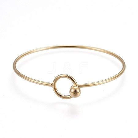 304 Stainless Steel Bangles BJEW-F354-11G-1