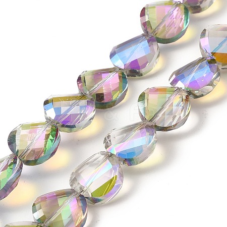 Transparent Electroplate Glass Beads Strands EGLA-E030-01G-01-1
