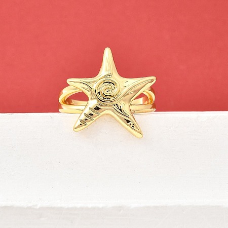 Brass Cuff Rings for Women RJEW-F184-08E-G-1
