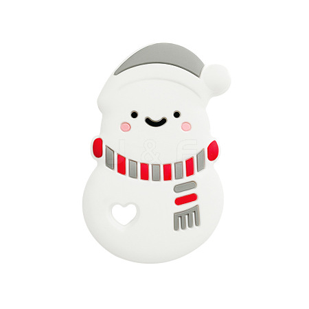 Snowman Food Grade Eco-Friendly Silicone Cabochons PW-WG07D82-01-1