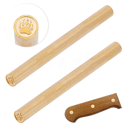 2Pcs Single-Sided Engraving Wax Seal Brass Stamp AJEW-OC0005-40B-1