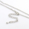 Trendy Women's Long Rolo Chain Brass Locket Pendant Necklaces NJEW-L079-04-3