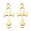 304 Stainless Steel Religion Ankh Cross Links Connector Charms STAS-S153-01G-1