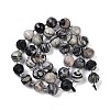 Natural Black Netstone Beads Strands G-G182-B08-05-3