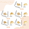 BENECREAT 20Pcs 5 Style Rack Plating Brass Pave Clear Cubic Zirconia Flower Slide Charms KK-BC0012-86-2