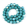 Frosted Opaque Glass Beads Strands GLAA-T032-P10mm-MBB12-2