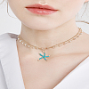 10Pcs Starfish Alloy Resin Pendants ALRI-LP0001-01-3