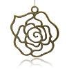 Tibetan Style Filigree Alloy Rose Big Pendants PALLOY-J154-63AB-NF-2