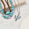 3Pcs 3 Styles Retro Synthetic Turquoise & CCB Plastic Beaded Necklace Set NJEW-B120-01A-4