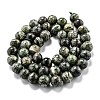 Natural Green Zebra Jasper Beads Strands G-O199-05B-2