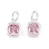 Brass Pave Cubic Zirconia Charms KK-CBABC34-07S-01-1