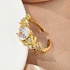 Brass Micro Pave Cubic Zirconia Cuff Open Rings RJEW-C163-25B-G-3