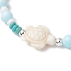 3Pcs Dyed Synthetic Turquoise & Natural Howlite Beads Bracelets for Women BJEW-JB11794-5