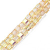 Electroplate Transparent Glass Beads Strands EGLA-N002-28-C07-1