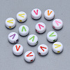 Craft Acrylic Horizontal Hole Letter Beads SACR-S201-11V-1