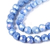 Anti-Tarnish Electroplate Glass Beads Strands EGLA-ZX010-8mm-09-5