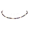 Dyed & Heated Faceted Round Natural Agate and Cultured Freshwater Pearl Beaded Necklaces for Women NJEW-JN06240-04-2