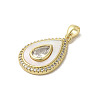 Brass Micro Pave Clear Cubic Zirconia Pendants KK-I708-02A-G-2