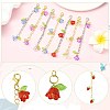 10Pcs 5 Colors Flower Acrylic Pendant Decorations HJEW-FS00087-3
