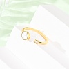 Brass Micro Pave Cubic Zirconia Cuff Rings for Women RJEW-K309-39E-G-3