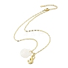 Summer Beach Natural Shell & 304 Stainless Steel Pendant Necklaces for Women NJEW-P323-01C-G-4