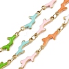 304 Stainless Steel Enamel Coral Link Chains CHS-F023-01G-G-1