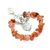 Angle Themed Natural Red Agate & Red Aventurine & Fluorite Pendant Decoration HJEW-JM02894-5