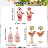 3 Pairs 3 Style Rhinestone Wine Glass Dangle Stud Earrings EJEW-AN0003-61-2