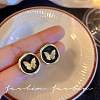 Vintage Butterfly Stainless Steel Enamel Stud Earrings for Women IL3375-1-1