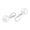 Rack Plating Brass Cubic Zirconia ABS Pearl Earring Hooks EJEW-S219-16P-02-2