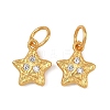 Brass Micro Pave Clear Cubic Zirconia Charms KK-F941-31C-G-1