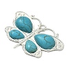 304 Stainless Steel with Dyed Synthetic Turquoise Pendants STAS-G374-05S-11-2