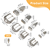 DICOSMETIC 4 Sets 4 Styles Belt Alloy Buckle Sets FIND-DC0005-36-2