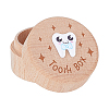 Round Printed Wood Baby Tooth Keepsake Cases with Lids CON-WH0099-75D-1