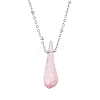 Electroplated Natural Quartz Crystal Prism Pendant Necklaces NJEW-JN05028-02-4