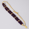 Faceted Glass Beads Three Layer Multi-strand Adjustable Charm Bracelets SG9297-3-1