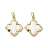 Brass Pave Shell Pendants KK-I708-14H-G-1