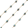 Handmade 304 Stainless Steel & Synthetic Turquoise Beaded Link Chains GL-CBA98C2-05G-1